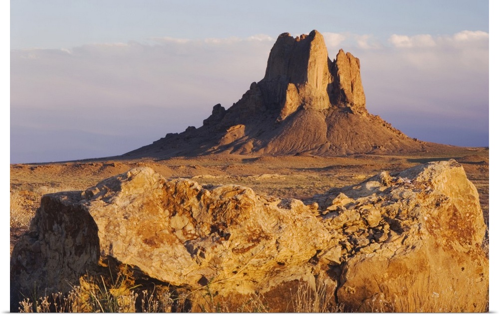 Rocks at sunset, Shiprock, Navajo Indian Reserve, New Mexico, USA, September 2006