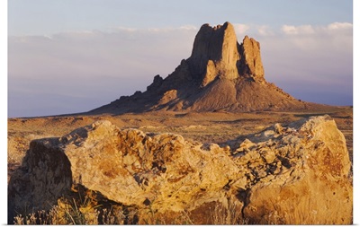 Rocks at sunset, Shiprock, Navajo Indian Reserve, New Mexico