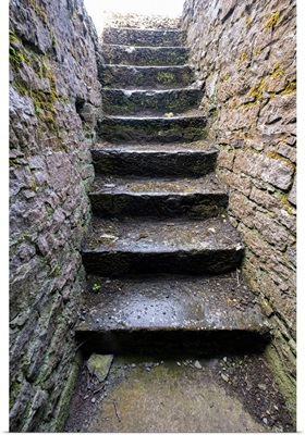 Ross Errily Friary, Ireland, Ancient Stairs Lead To A Room That No Longer Has A Roof