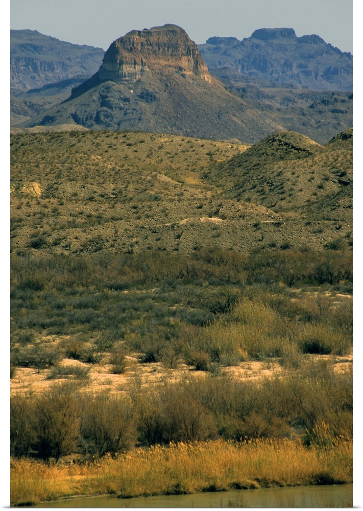 USA, Texas, Big Bend National Park. Scenic landscape of the Big Bend National Park, the largest and also the least visited...