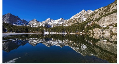 Sierra Peaks Reflected In Long Lake, Little Lakes Valley, John Muir Wilderness, USA