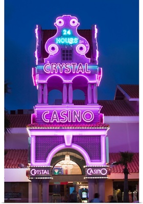 Sign for the Crystal Casino on LG Smith Boulevard, Oranjestad, Aruba
