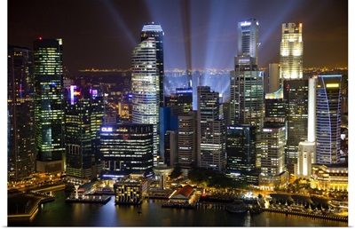 Singapore. Downtown overview at night