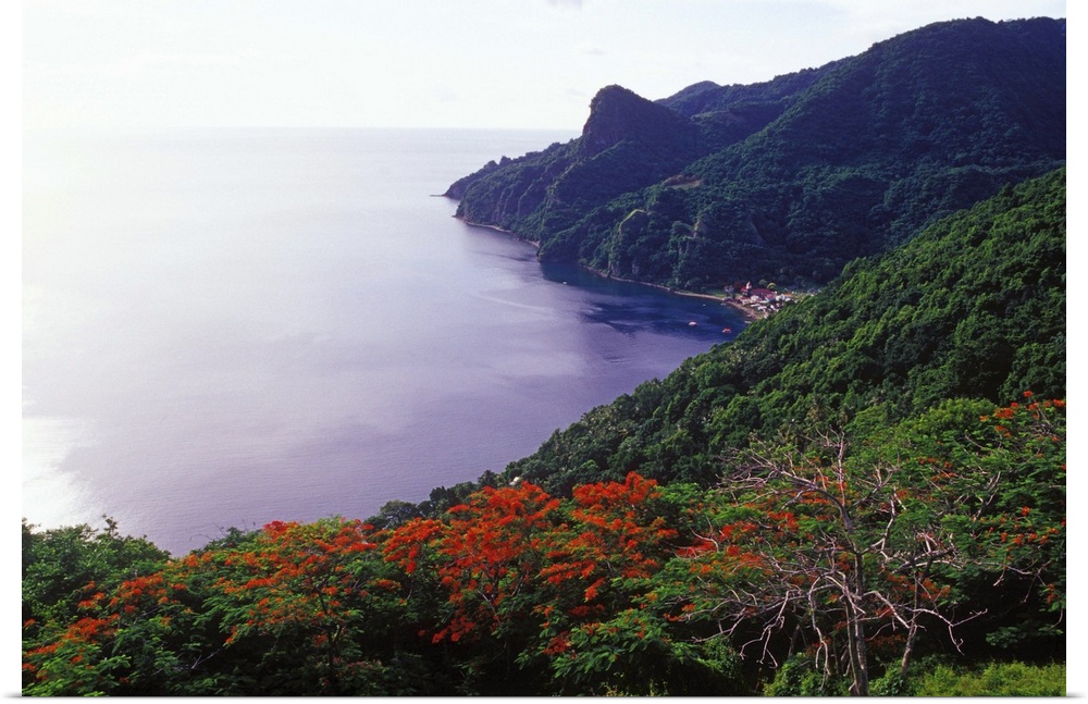 Soufriere, Soufriere Bay, Southern Coast, Dominica, Caribbean.