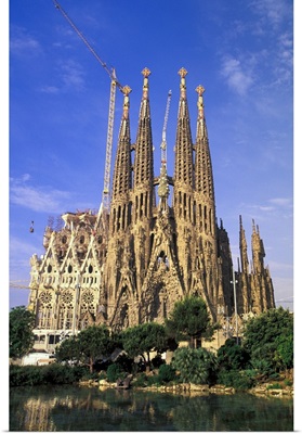 Spain, Barcelona. Sagrada Familia Cathedral, Designed By Antoni Gaudi
