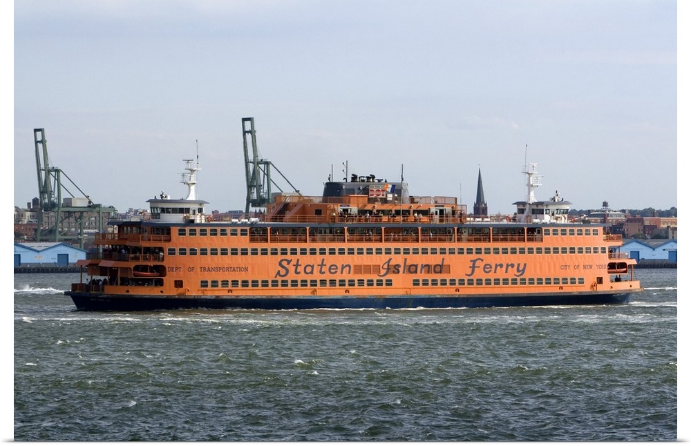 Staten Island Ferry in the harbor at New York City, New York, USA.