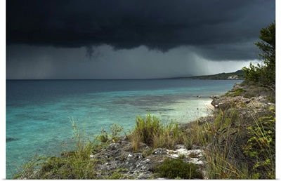 Storm over Ocean, Western Bonaire, Netherlands Antilles, Caribbean