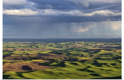 Stormy Clouds Over Rolling Hills From Steptoe Butte Near Colfax, Washington State, USA