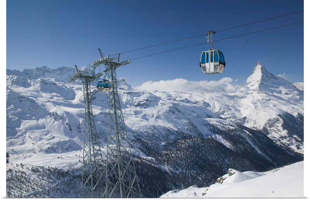 SWITZERLAND-Wallis/Valais-ZERMATT:.Blauherd (el. 2571 meters) / Winter.Cable Cars from Gant (el. 2223 meters) ... Walter B...