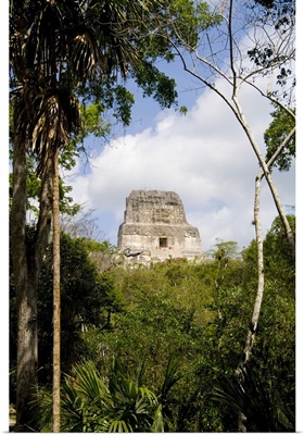 Tower IV, the tallest ruin in the Mayan ruins in Gran Plaza, Tikal, Guatemala