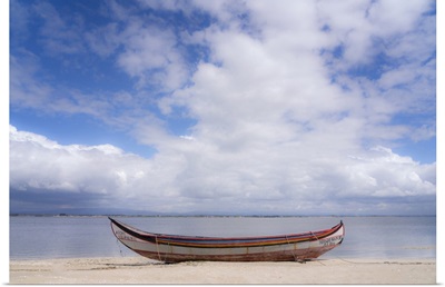 Traditional Fishing Boat On Beach, Torreira, Portugal