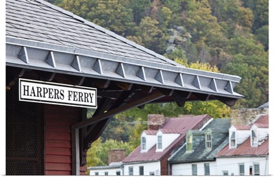 Train station sign, Harpers Ferry National Historic Park, Harpers Ferry, West Virginia