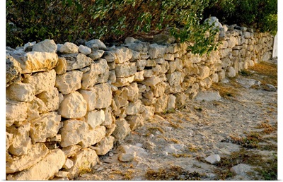 Turks and Caicos, Salt Cay Island, stone wall