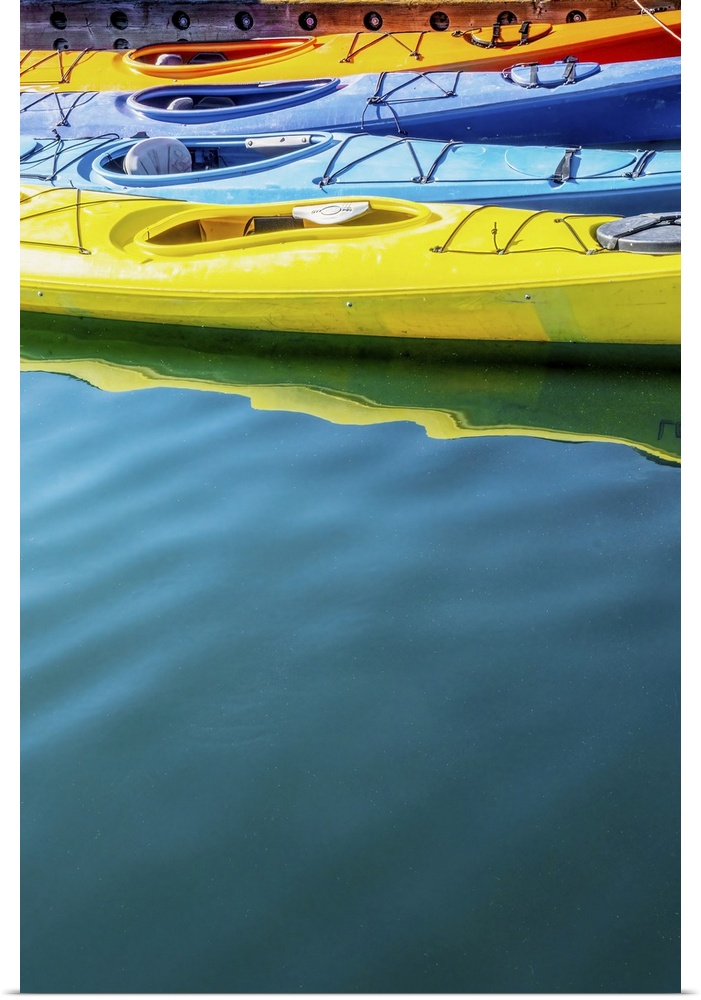 USA, Alaska, Homer, Colorful Kayaks