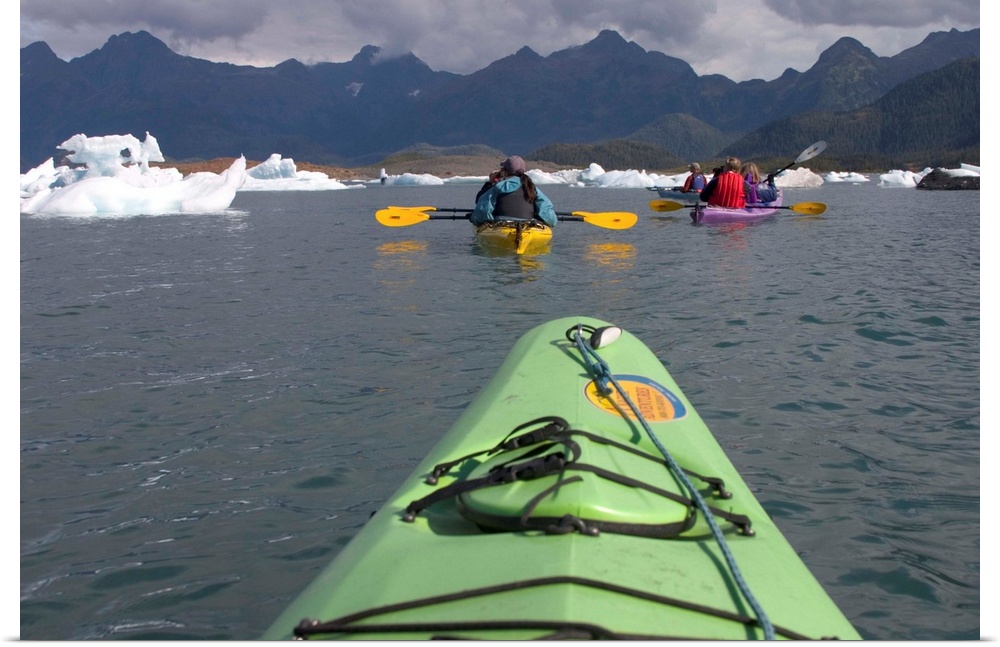 USA, Alaska, kayaking in and around the Columbia Glacier.
