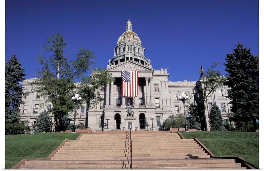 NA, USA, Colorado, Denver.Colorado State Capitol, late afternoon.Patriotism