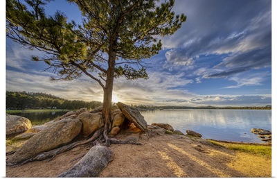 USA, Colorado, Dowdy Lake, Sunset On Lake