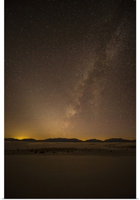 USA, New Mexico, White Sands National Park, Desert And Milky Way At Night