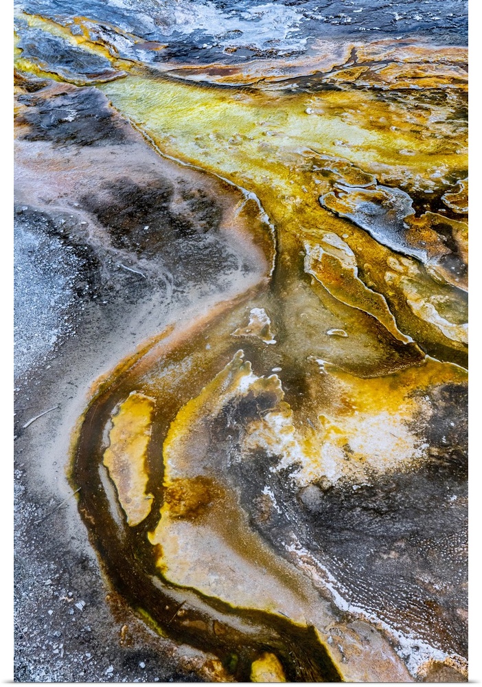 USA, Wyoming. Abstract geothermal feature, Upper Geyser Basin, Yellowstone National Park.