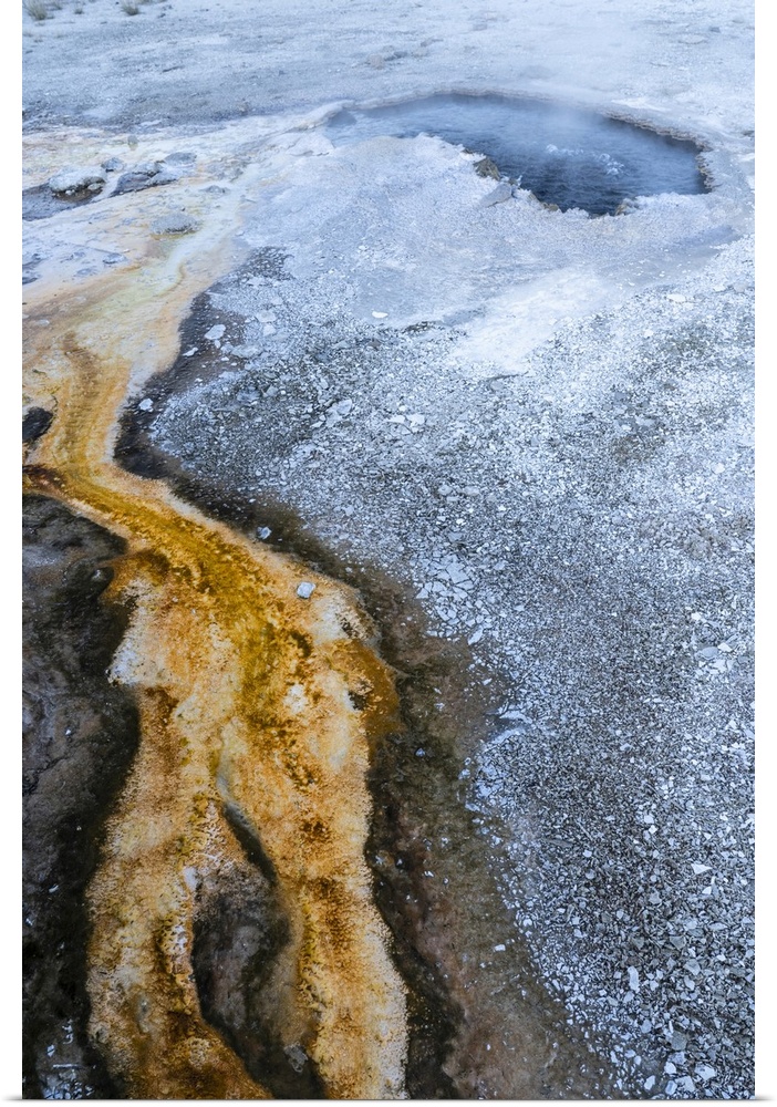 USA, Wyoming. Abstract geothermal feature, Yellowstone National Park.