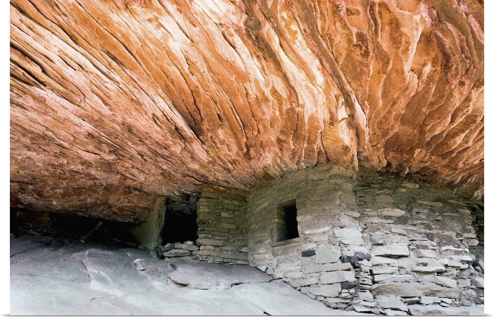 Native American dwelling known as House on Fire, situated in South Fork Mule Canyon in the Cedar mesa, Utah.
