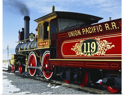 Utah, Promontory Summit, Great Basin, old fashioned steam train