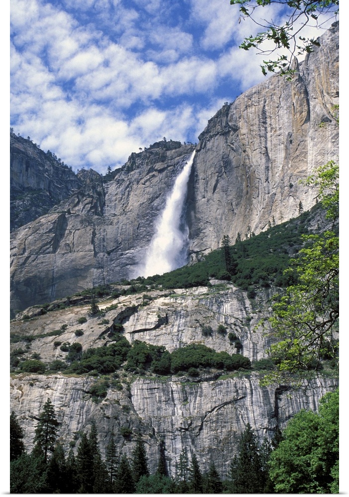 View of Upper Yosemite Falls in Yosemite National Park.