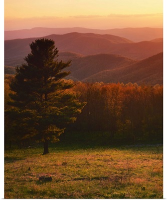 Virginia, Shenandoah National Park, Sunset from Hazeltop Ridge