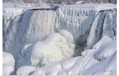 Niagara Fall Freezing Over In A Cold Winter