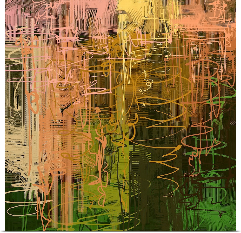 Abstract grunge background with different color patterns.