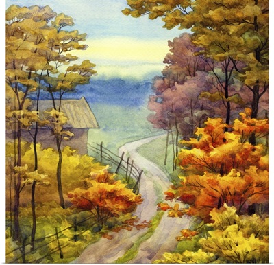 Autumn Road Scene