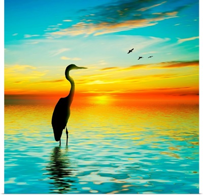 Beautiful Landscape With Heron