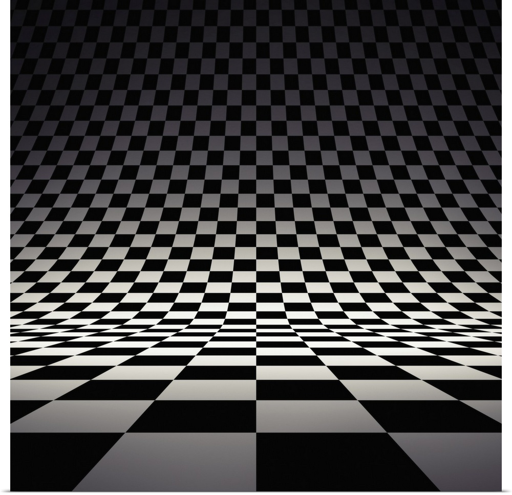 Black and white checker. 3D rendered image.