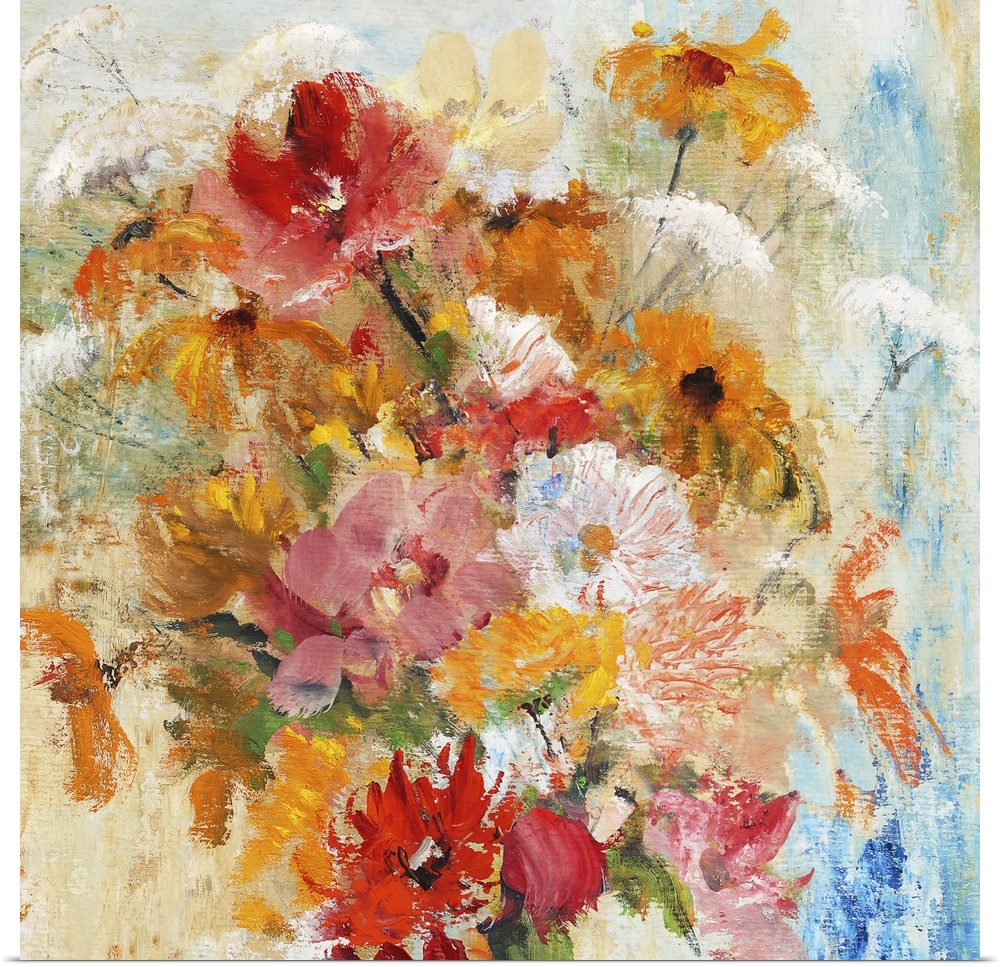 Bouquet of flowers, originally an oil painting.