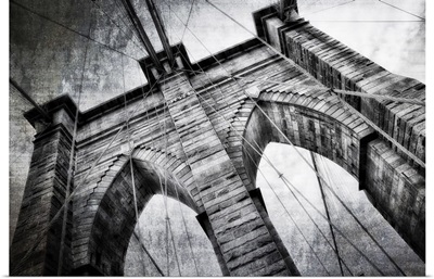 Brooklyn Bridge Detail View - Vintage Black And White
