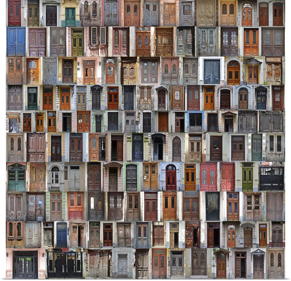 Collage of Georgia front doors.