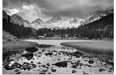 Dramatic Mountain Landscape In Black And White