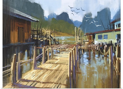 Fishing Village In Summer