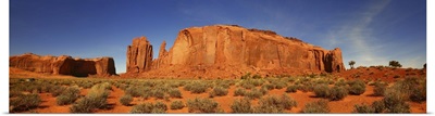 Giant Butte Panorama In Monument Valley, Arizona