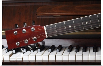 Guitar Neck On Old Piano Keys