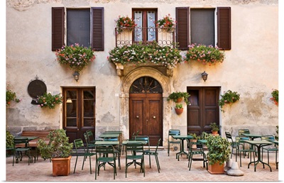 Italian Trattoria (Tavern), Pienza, Tuscany, Italy