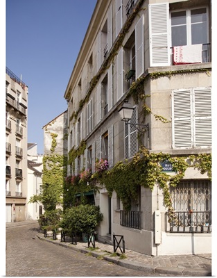 Old Cobbled Street In Montmartre, Paris
