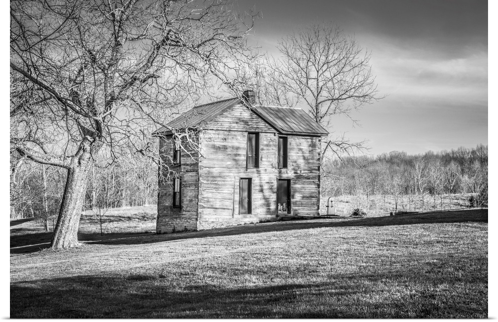 Black and white image of an old homestead Harrison co. Ky.