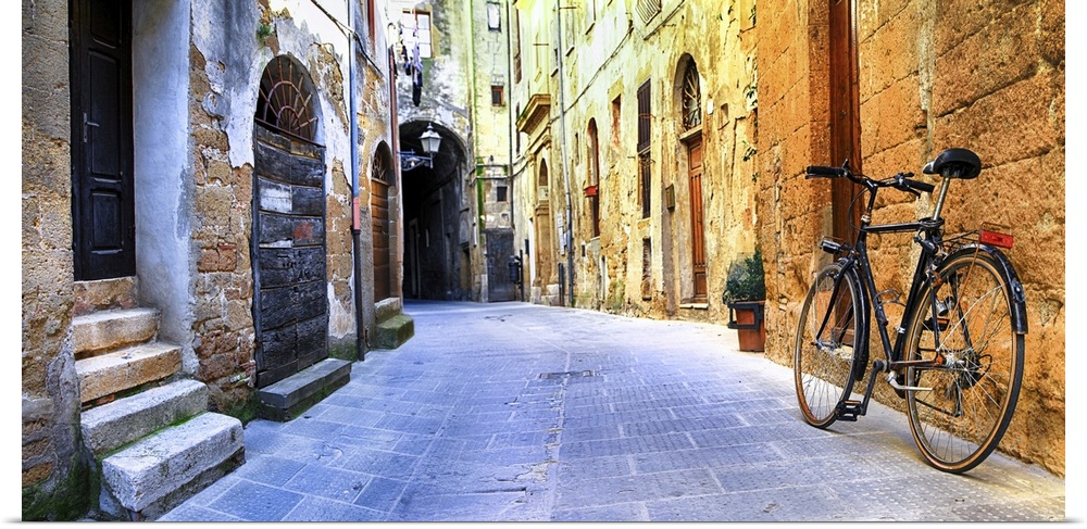 Characteristic streets of old medieval villages of Italy.