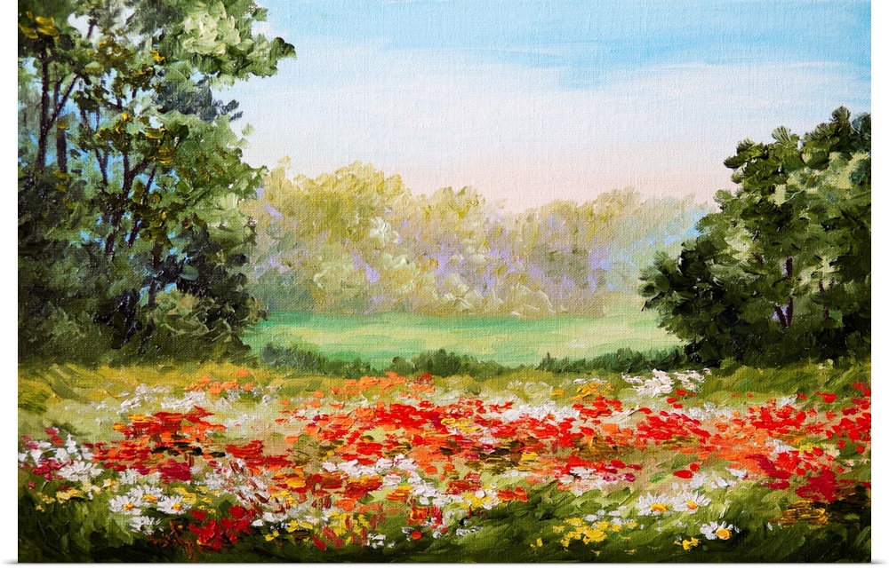 Originally an oil painting of a poppy field.