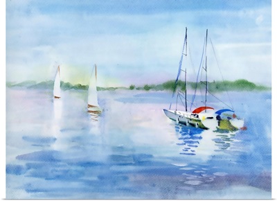 Summer Landscape With Sailboats