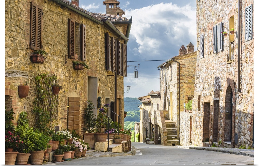 Summer Streets In A Medieval Tuscan Town