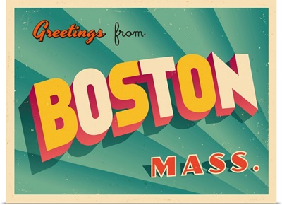 Vintage Touristic Greeting Card - Boston, Massachusetts