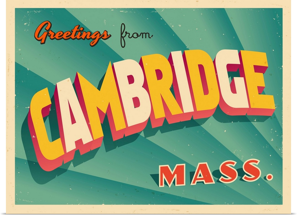 Vintage touristic greeting card - Cambridge, Massachusetts.