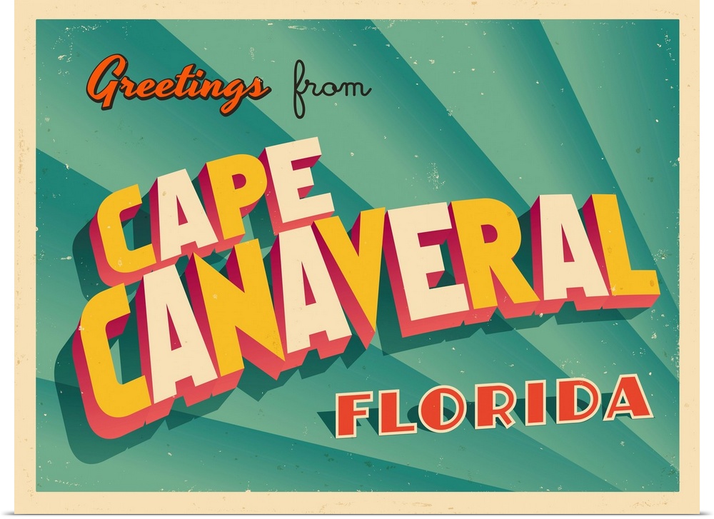 Vintage touristic greeting card - Cape Canaveral, Florida.